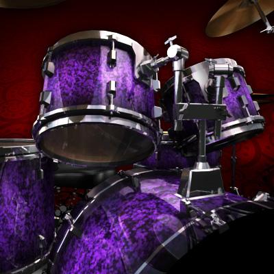 3D Model of Game-ready low polygon drum kit - 3D Render 3